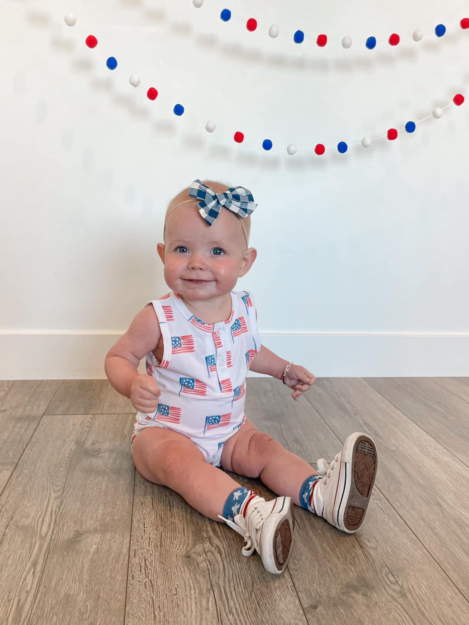 Flag Print Bamboo Romper