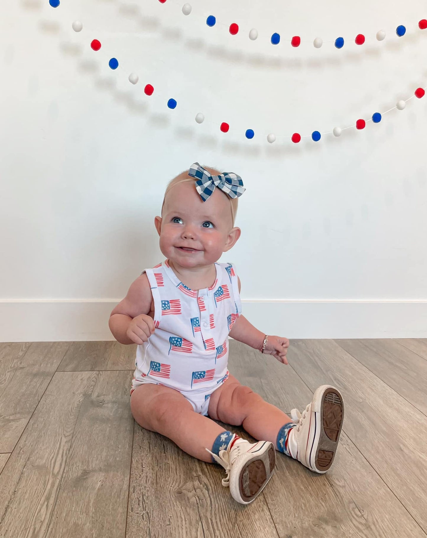 Flag Print Bamboo Romper