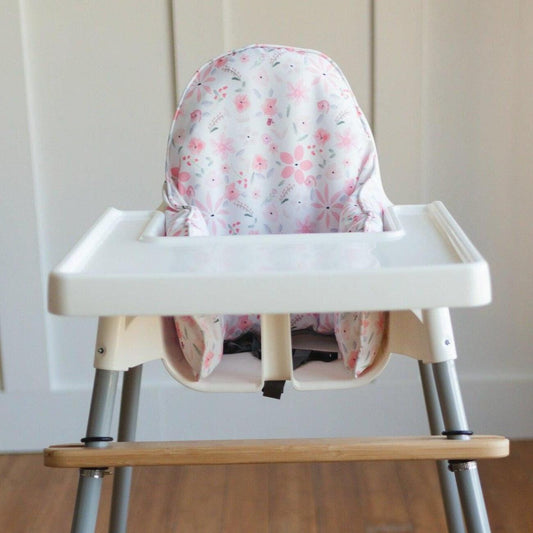 Pink Floral Cushion Cover for the IKEA Antilop Highchair - Flower Wipeable IKEA Antilop Cushion Cover with Inflatable Cushion Insert - Girl