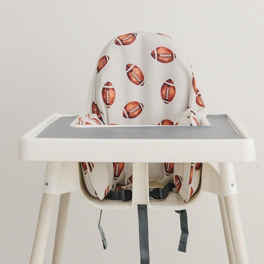 Football Print Cushion Cover for the IKEA Antilop Highchair - Wipeable IKEA Antilop Cushion Cover with Inflatable Insert Boy Fall Watercolor
