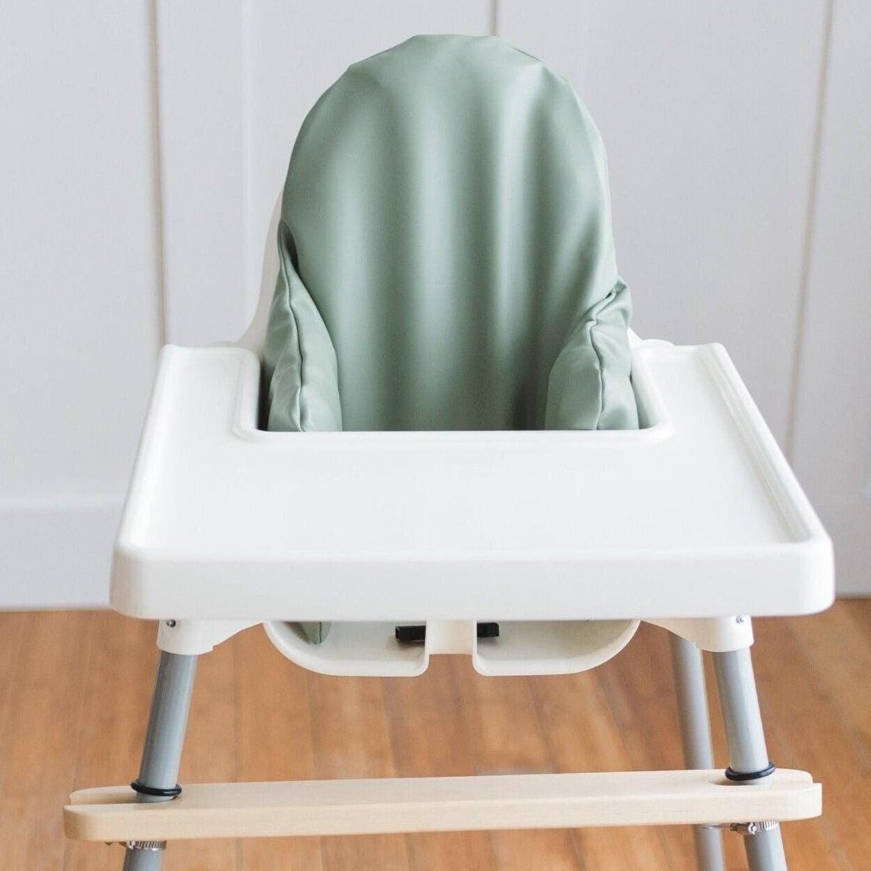 Sage Green Wipeable Vegan Leather Cushion Cover for the IKEA Antilop Highchair - Neutral IKEA Antilop Cushion Cover Inflatable Insert - PU
