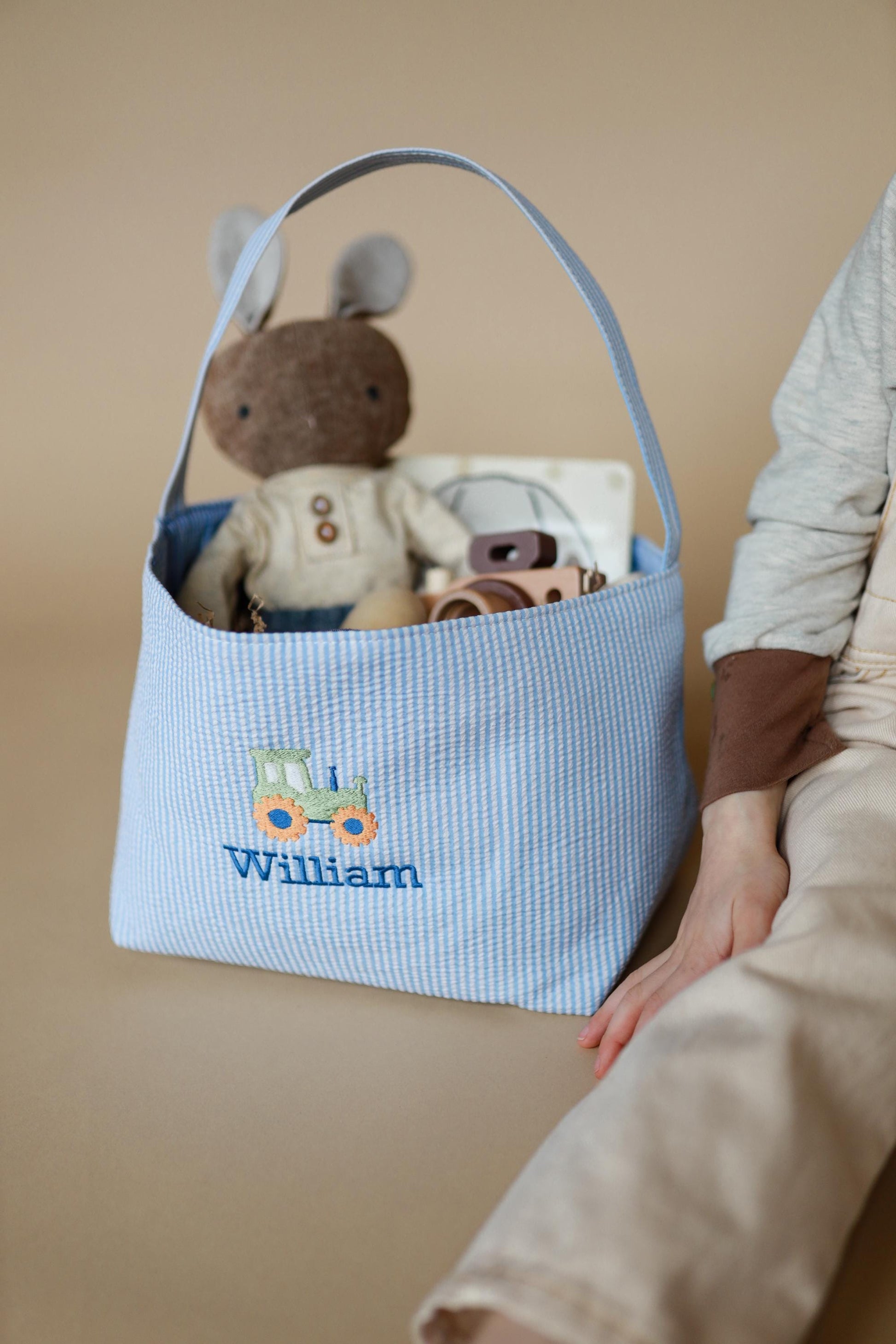 Custom Embroidered Easter Basket