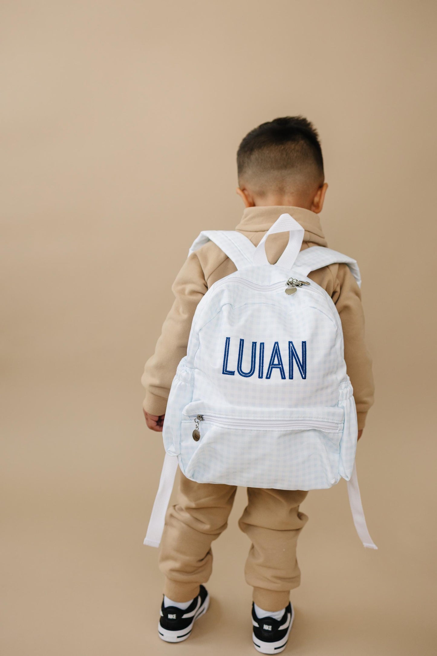 Custom Embroidered Gingham Toddler Backpack - More Colors