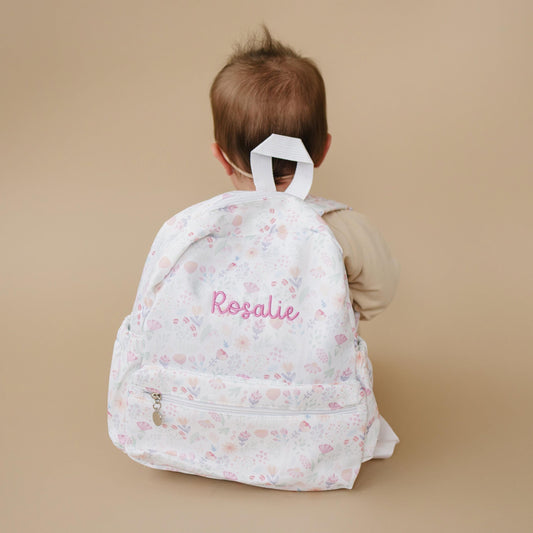 Custom Embroidered Floral Toddler Backpack