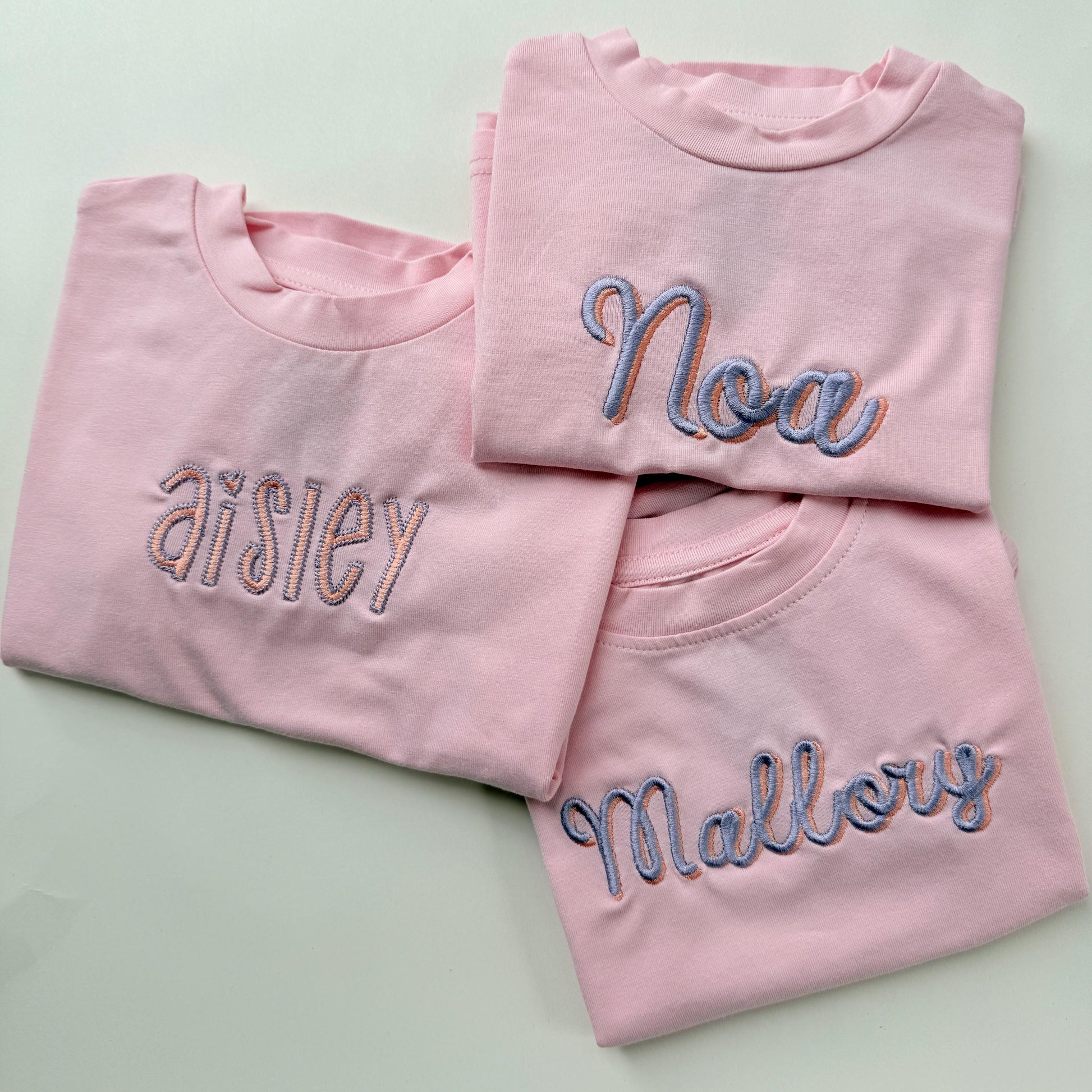 Custom Embroidered Organic Cotton Colorblock Tee and Shorts Set