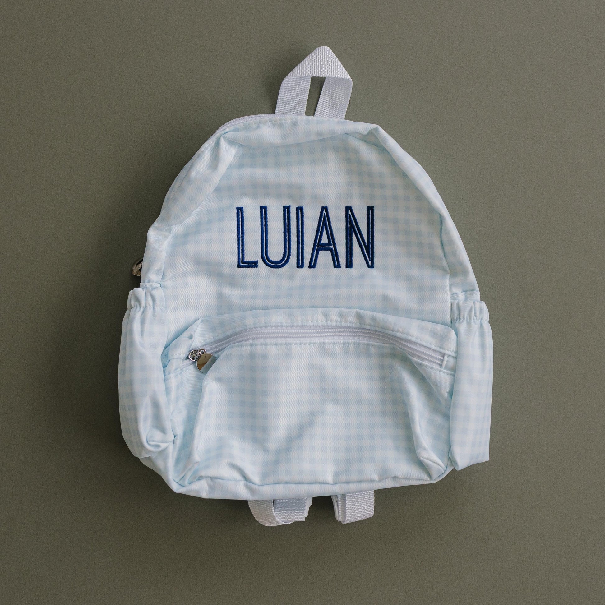 Custom Embroidered Gingham Toddler Backpack - More Colors