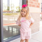 Custom Embroidered Organic Cotton Shorts Set - Pink
