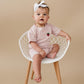 Custom Embroidered Organic Cotton Shorts Set - Pink