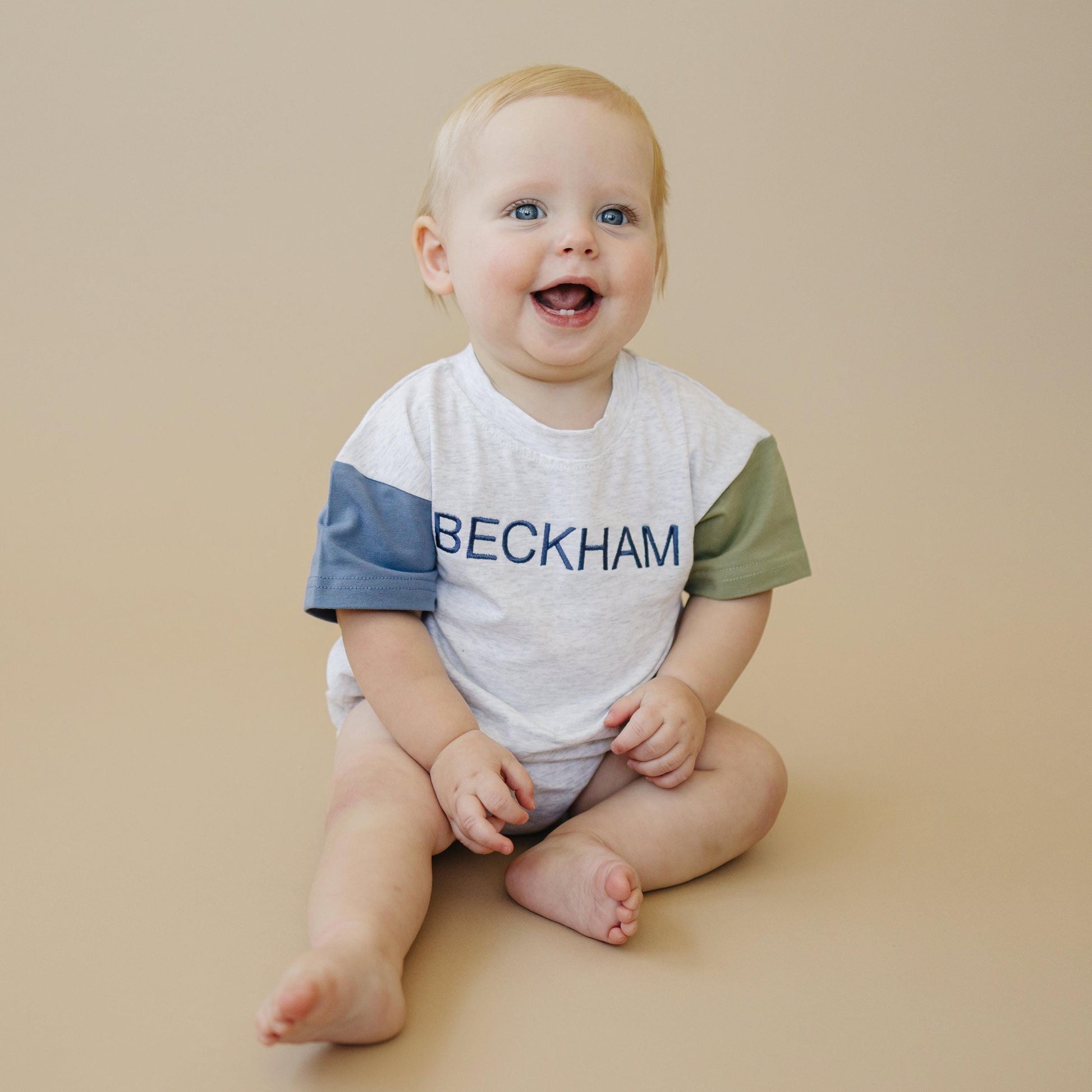 Custom Embroidered Colorblock T-Shirt Romper