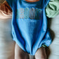 Custom Embroidered Colorblock Sweatshirt Romper - Orange Blue Green