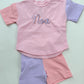 Custom Embroidered Organic Cotton Colorblock Tee and Shorts Set