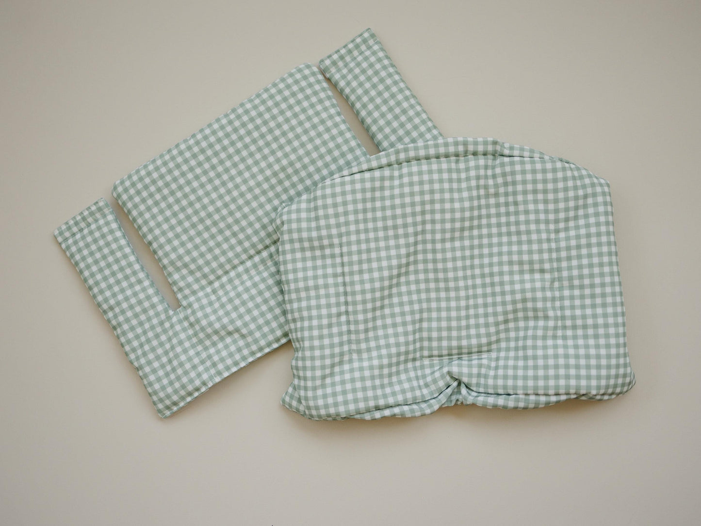 Sage Green Gingham Cushion for the Stokke Tripp Trapp Highchair