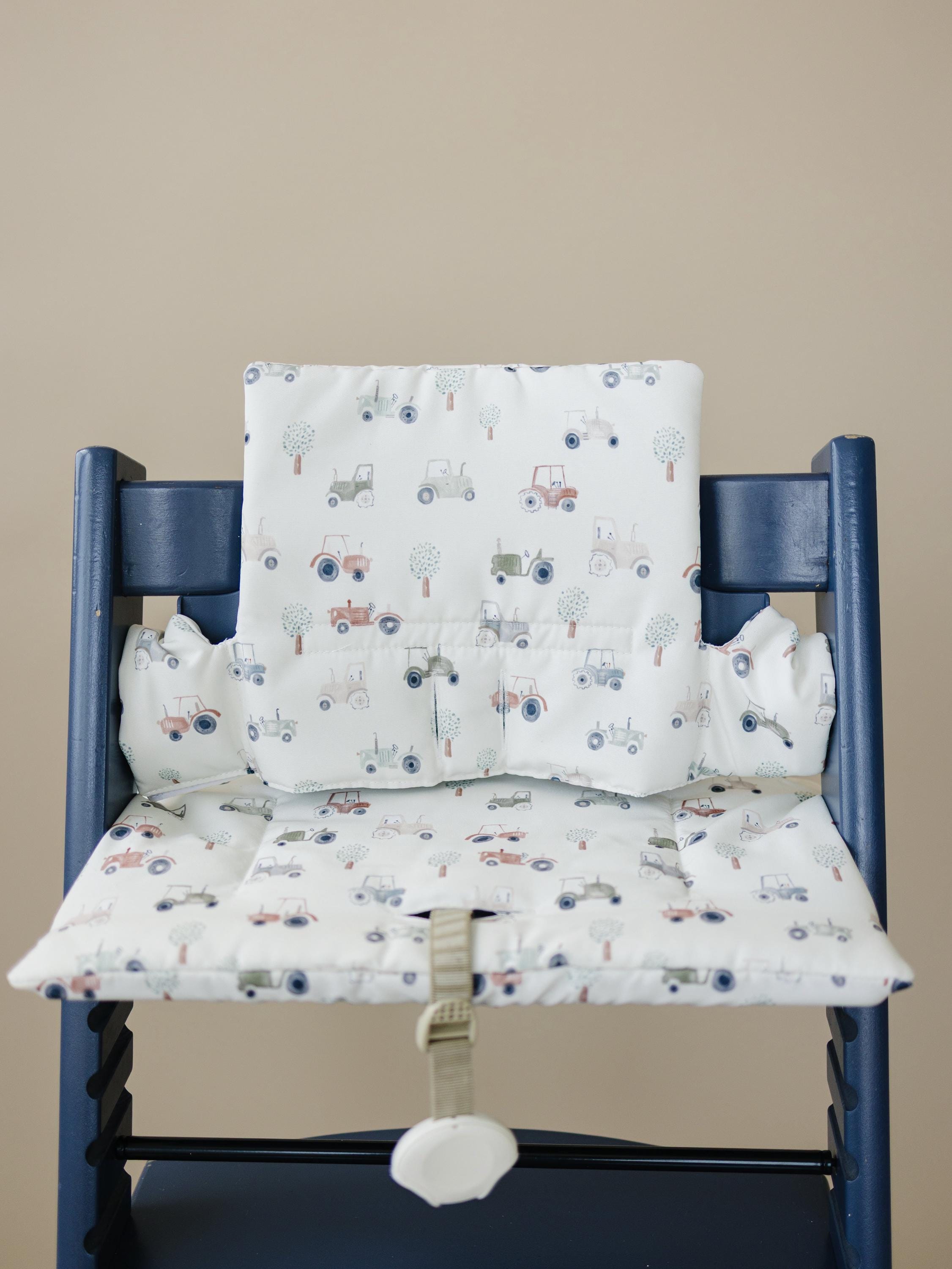 stokke tripp trapp cushion set Tiny Tractors Cushion for the Stokke Tripp Trapp Highchair - Wipeable Cover  - Baby Highchair Accessories