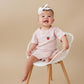 Custom Embroidered Organic Cotton Shorts Set - Pink