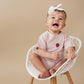 Custom Embroidered Organic Cotton Shorts Set - Pink