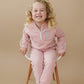 Custom Embroidered Organic Cotton Quarter Zip Set - Pink