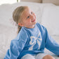 Blue Toile Applique Bow Sweatshirt Romper or Crewneck