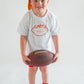 Custom Embroidered Organic Cotton T-Shirt Romper - Football Team Spirit - Custom Embroidered Oversized T-Shirt Romper - Personalized Touch