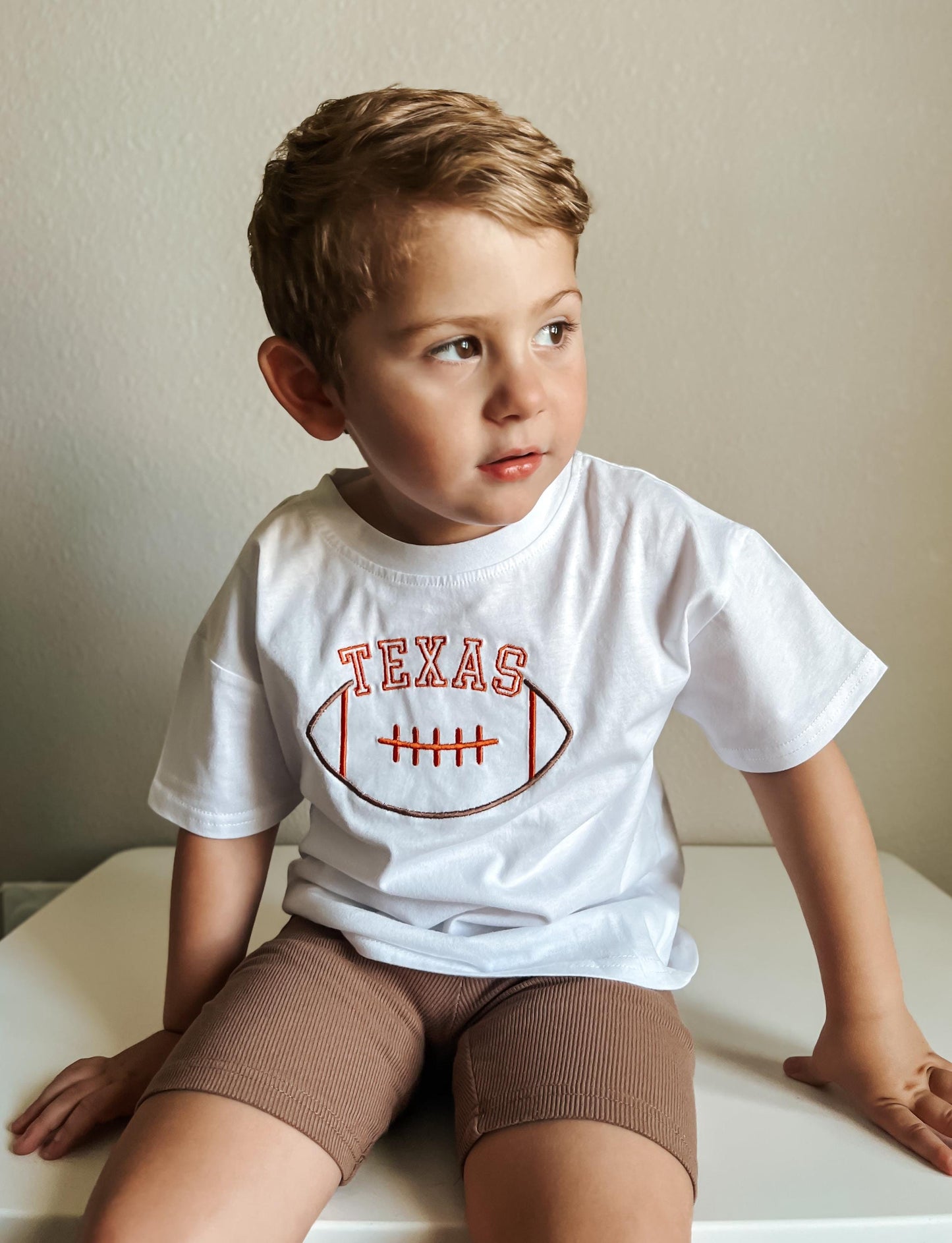 Custom Embroidered Organic Cotton Tee - Football Team Spirit - Custom Football Tee - Personalized Kids Clothing