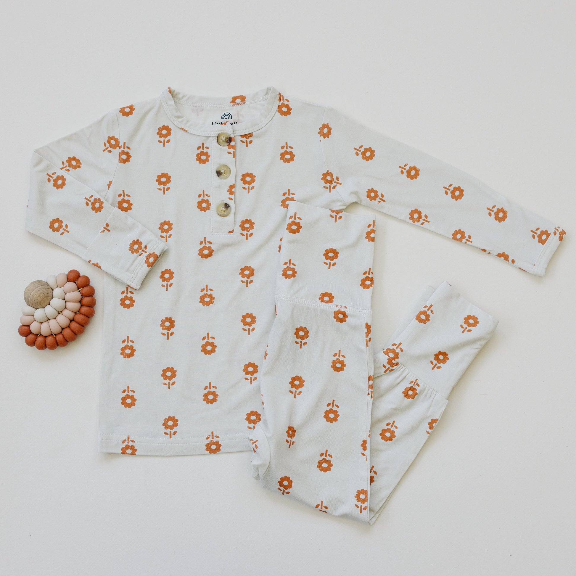 Pumpkin Posie 2pc Bamboo Pajamas for Kids - Sizes Newborn & Up!