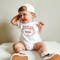 Custom Embroidered Organic Cotton T-Shirt Romper - Football Team Spirit - Custom Embroidered Oversized T-Shirt Romper - Personalized Touch