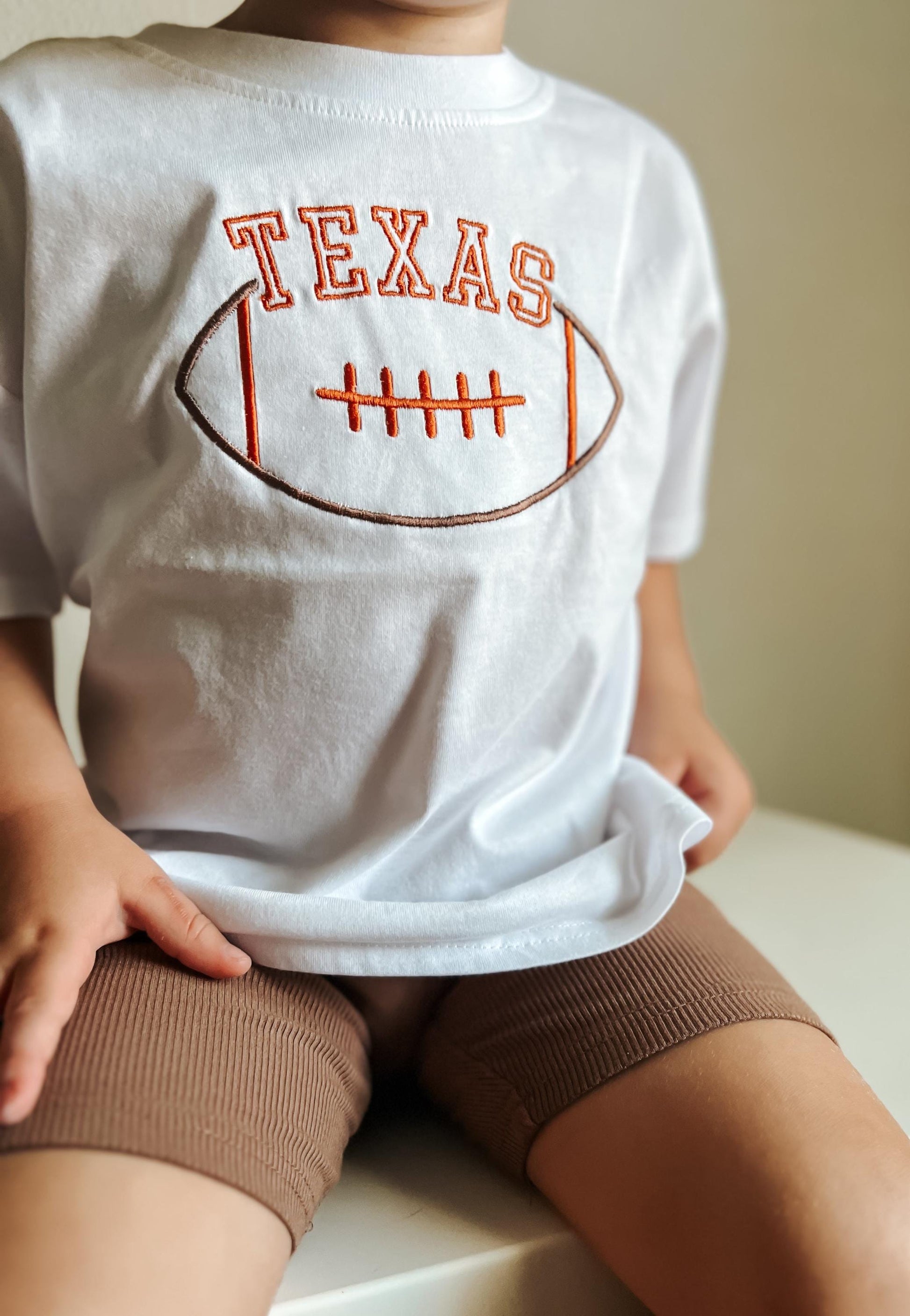 Custom Embroidered Organic Cotton Tee - Football Team Spirit - Custom Football Tee - Personalized Kids Clothing
