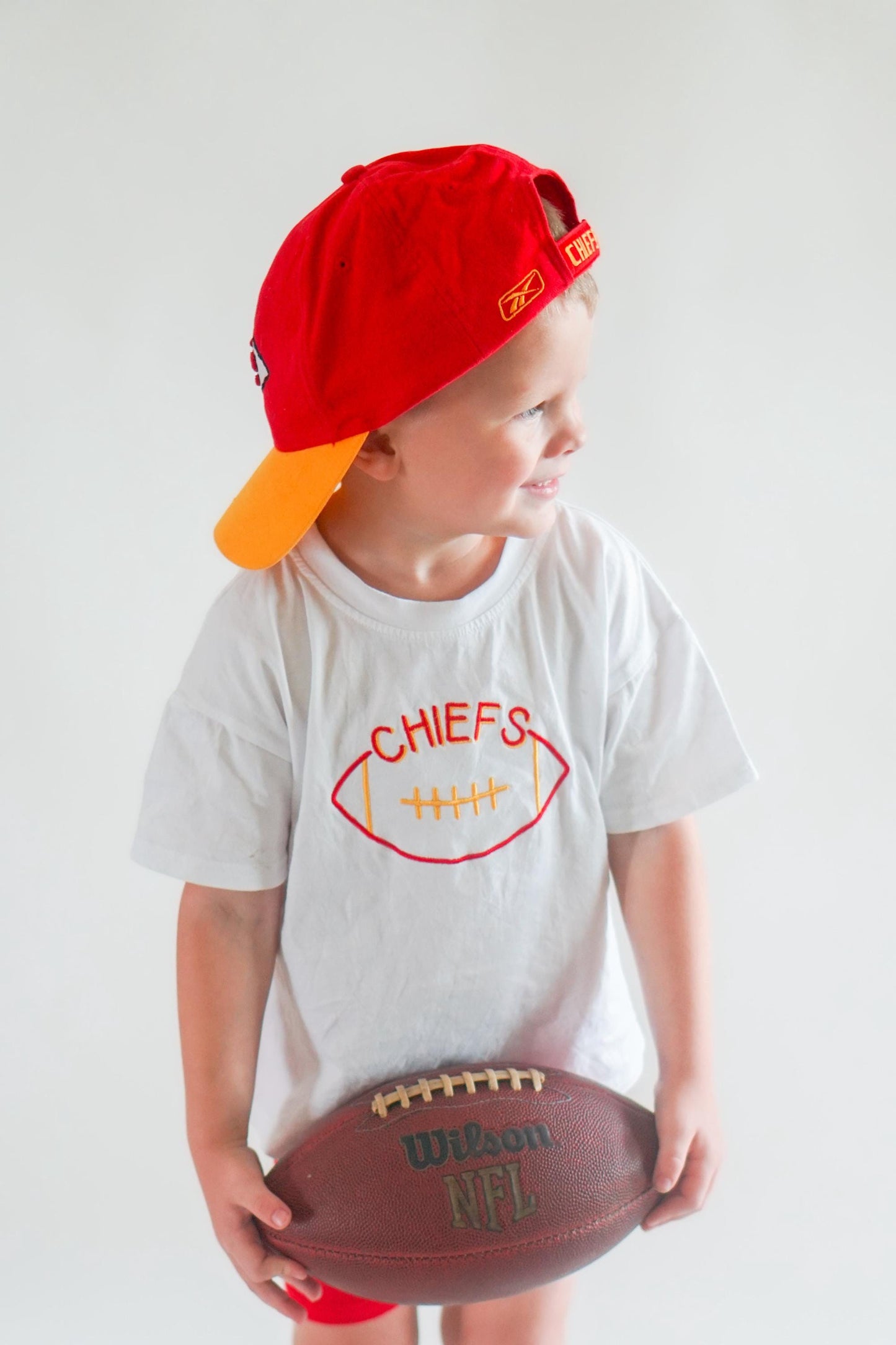 Custom Embroidered Organic Cotton Tee - Football Team Spirit - Custom Football Tee - Personalized Kids Clothing