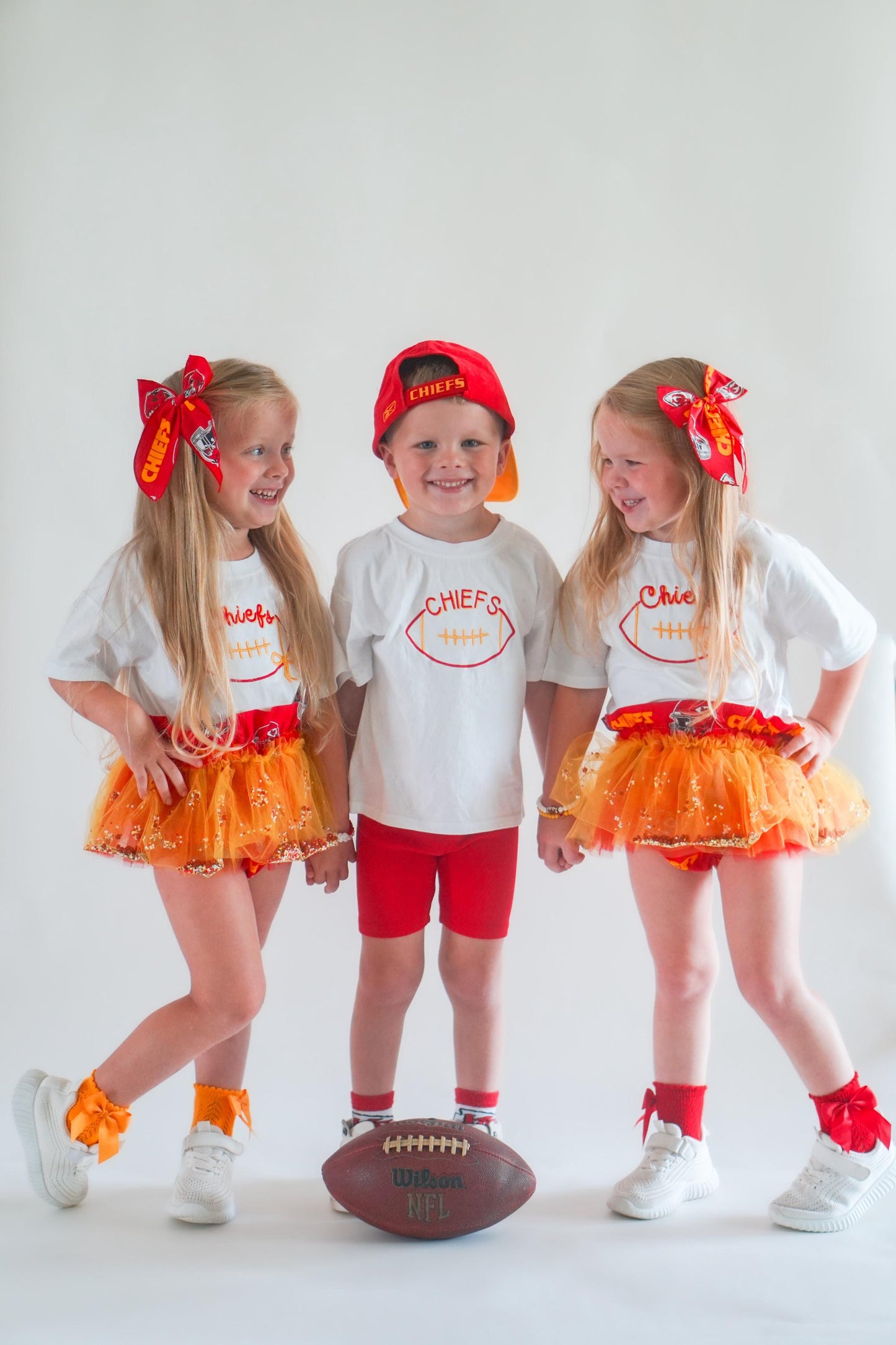 Custom Embroidered Organic Cotton Tee - Football Team Spirit - Custom Football Tee - Personalized Kids Clothing