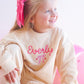 Custom Embroidered Valentine's Day Pink Bow & Hearts Scalloped Set - Cream