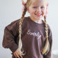 Custom Embroidered Girls Scalloped Set - Brown