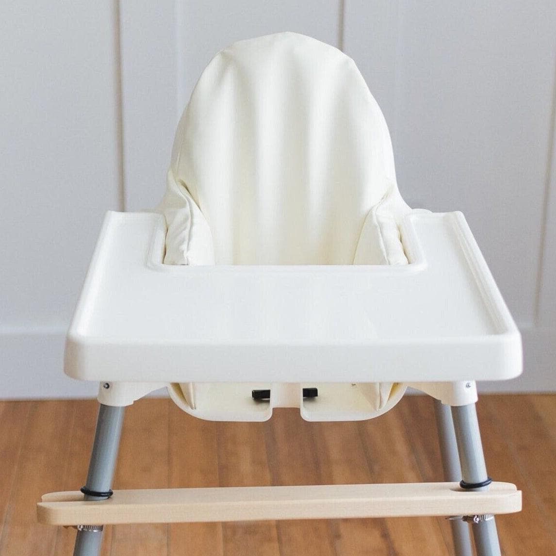 Off-White Vegan Leather Cushion Cover