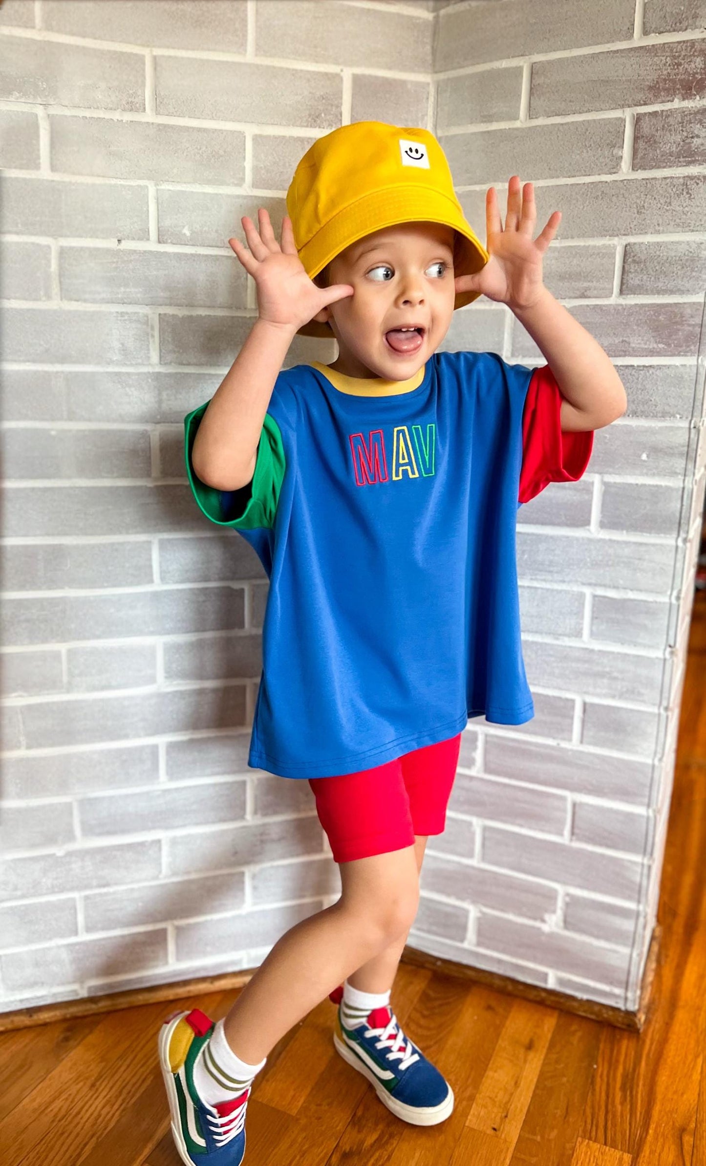 Custom Embroidered 90s Oversized Tee - optional choice of bottoms