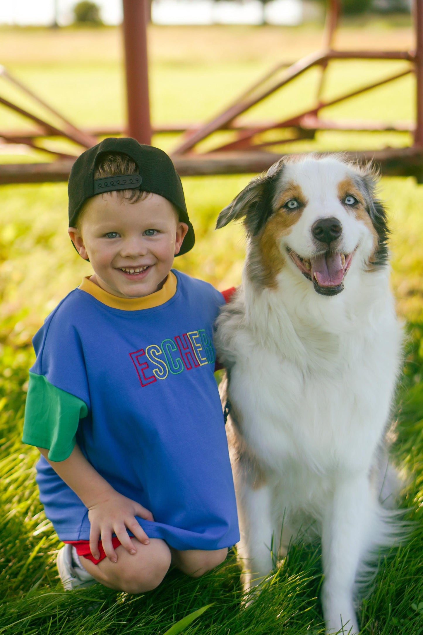 Custom Embroidered 90s Oversized Tee - optional choice of bottoms