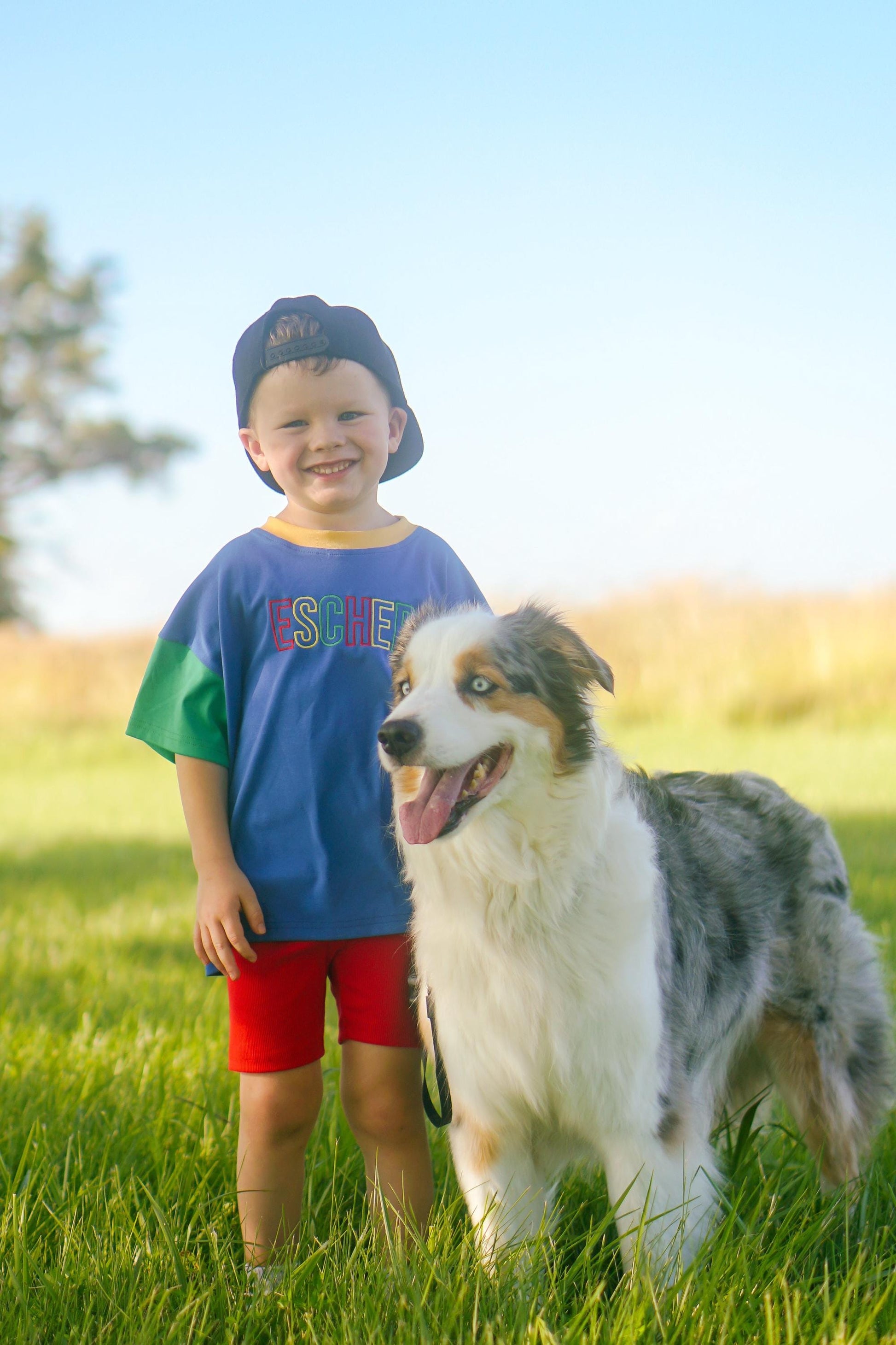 Custom Embroidered 90s Oversized Tee - optional choice of bottoms
