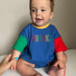 90s Colorblock T-Shirt Romper or Oversized Tee - Gameday Pennant