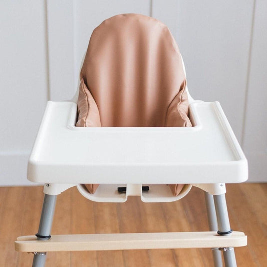 Camel Wipeable Vegan Leather Cushion Cover for the IKEA Antilop Highchair - Neutral IKEA Antilop Cushion Cover Inflatable Insert - PU Tan