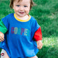 Custom Embroidered 90s Colorblock T-Shirt Romper or Oversized Tee Set - choice of bottoms