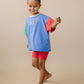 Custom Embroidered 90s Colorblock T-Shirt Romper or Oversized Tee Set - choice of bottoms