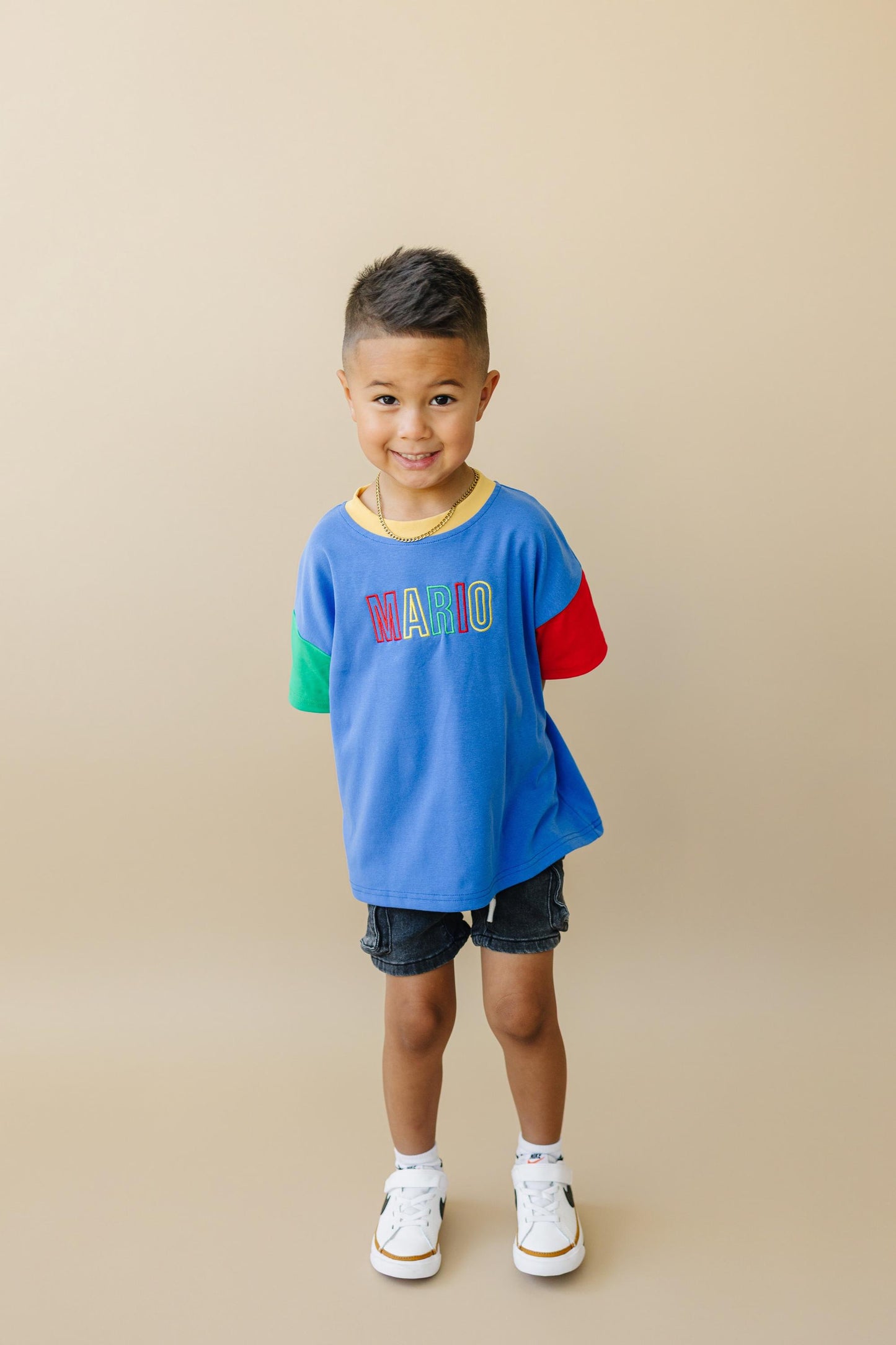 Custom Embroidered 90s Oversized Tee - optional choice of bottoms