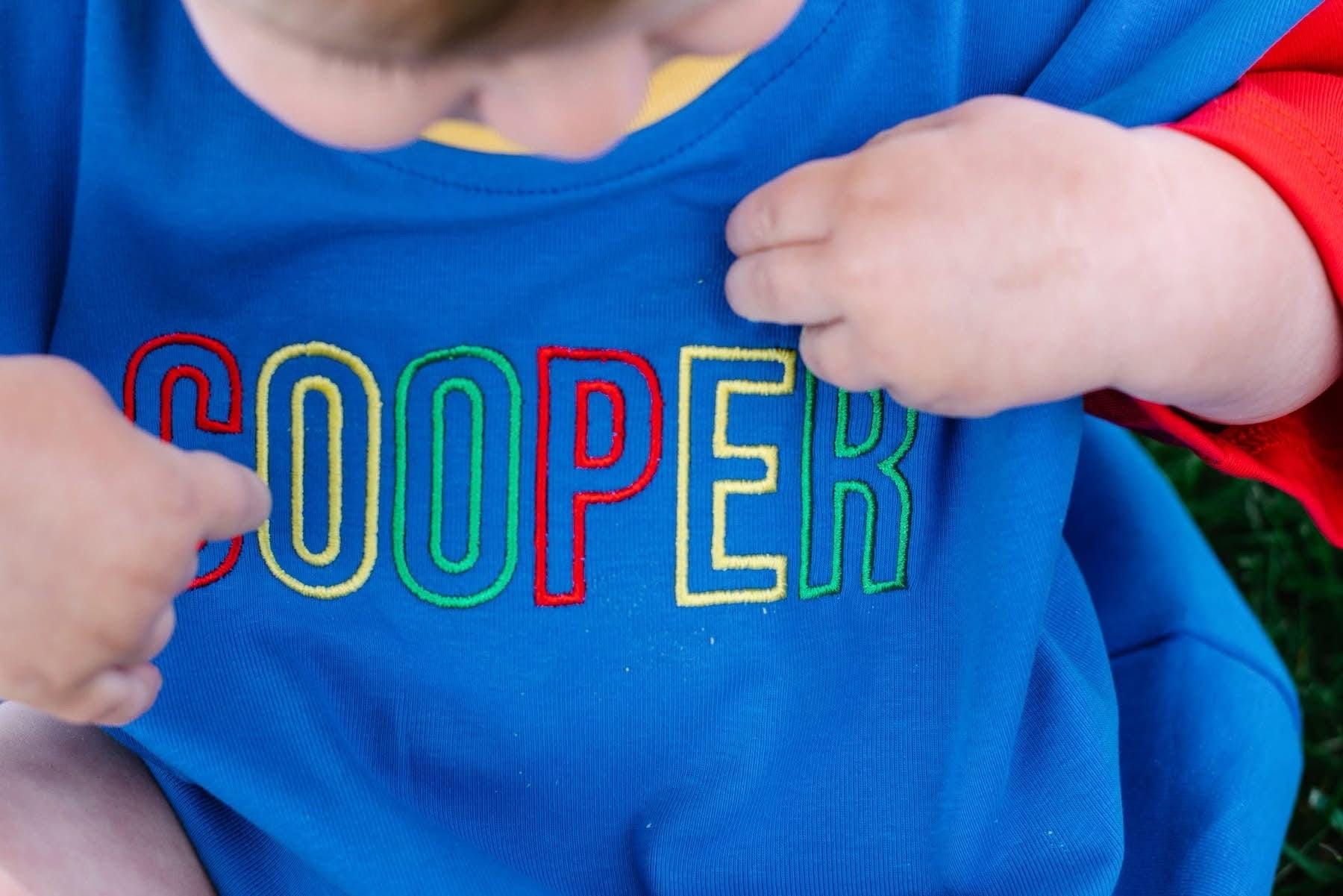 Custom Embroidered 90s Colorblock T-Shirt Romper