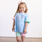 Custom Embroidered Colorblock Tee and Biker Shorts Set