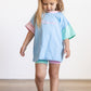 Custom Embroidered Colorblock Tee and Biker Shorts Set