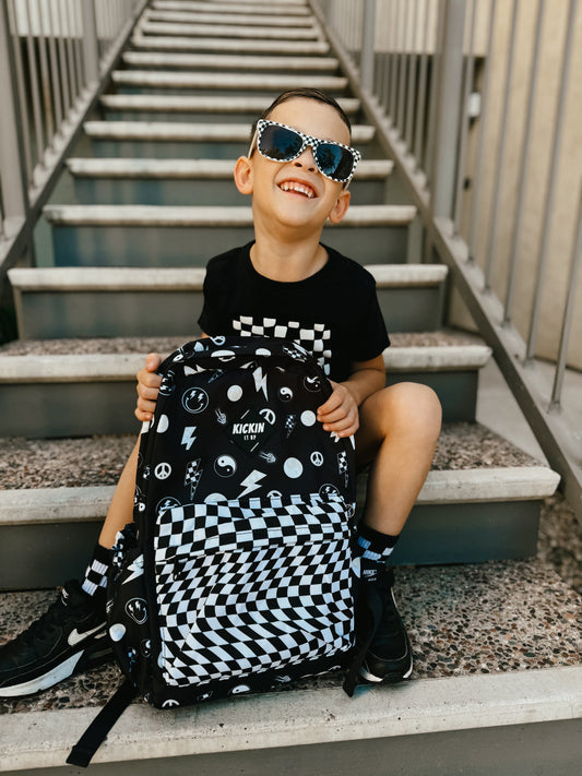 Black Good Vibes Full Size Backpack