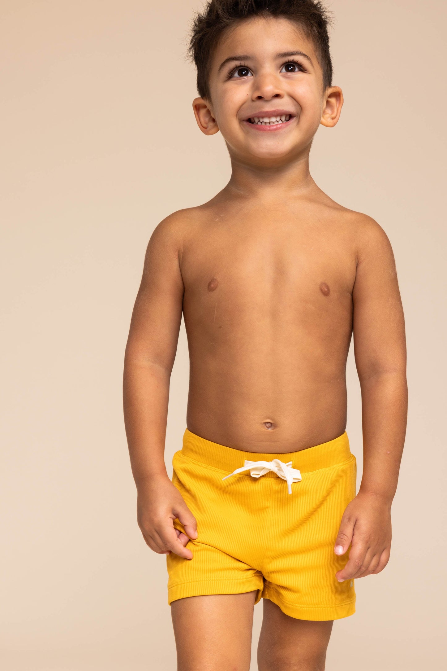 Boy's Euro Short | Yellow Ribbed