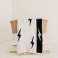 Plush Blanket | Black & White Lightning Bolt