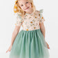 Sage Sweet Peonies | Tulle Dress
