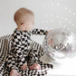 Bamboo Zip Pajamas | Black Checkerboard