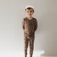 Bamboo Two Piece Pajamas | Brown & Black Lightning Bolt