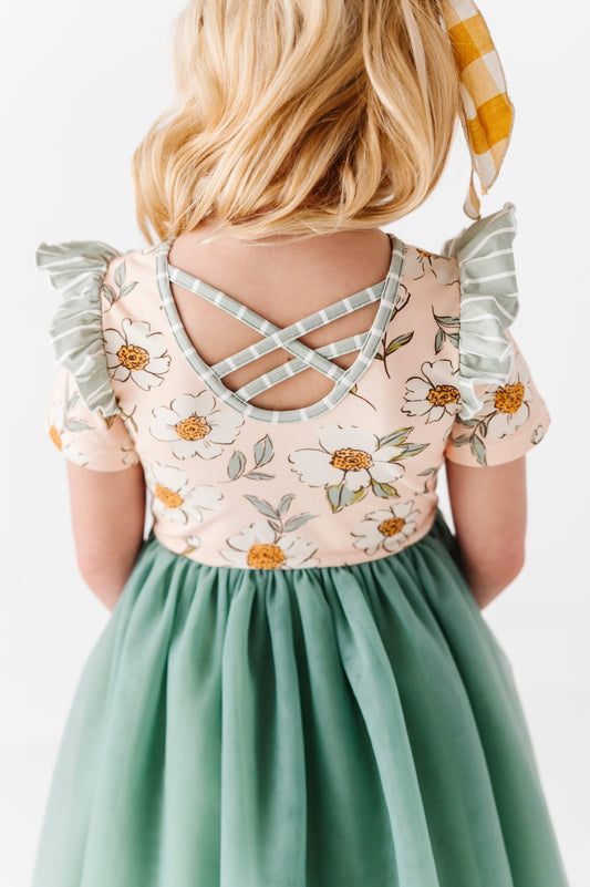 Sage Sweet Peonies | Tulle Dress