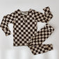 Bamboo Two Piece Pajamas | Black Checkerboard